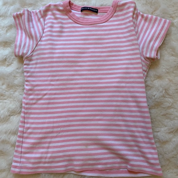 Brandy Melville Tops - Pink and White Striped Brandy Melville Crop top
